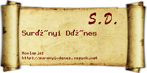 Surányi Dénes névjegykártya