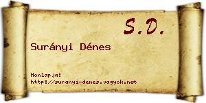 Surányi Dénes névjegykártya