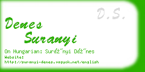 denes suranyi business card